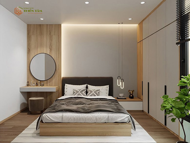 Combo phòng ngủ thiết kế đơn giản bằng gỗ MDF PN01